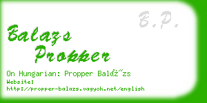 balazs propper business card